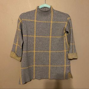 Tahari Mock Neck 3/4 Sleeve Sweater